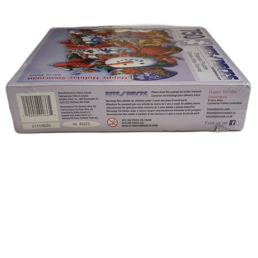 Bits and Pieces Happy Holiday Snowman Shaped Puzzle 750 Pieces NEW - Picture 4 of 6